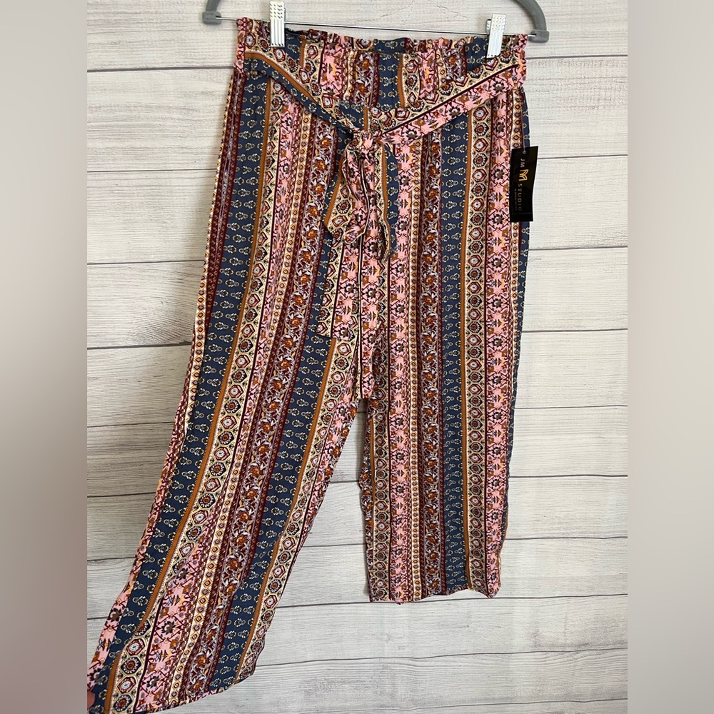 JM Studio By John Meyer | NWT Women’s Boho Wide Leg Cropped Pants - Picture 2 of 8